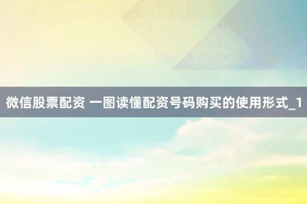 微信股票配资 一图读懂配资号码购买的使用形式_1